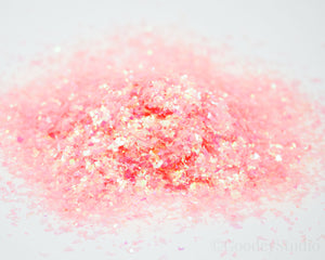 Pink Flamingo Shards Iridescent Glitter