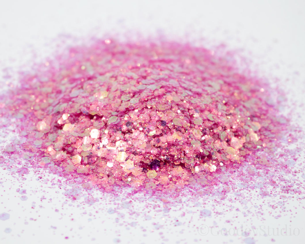 Bubble Gum Pink Iridescent Chunky Glitter
