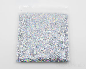 Rhombus 3D Silver Holographic Glitter