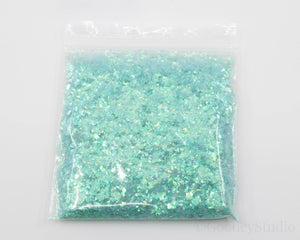 Seafoam Green Shards Iridescent Glitter