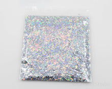 Load image into Gallery viewer, Crescent Moon Silver Holographic Glitter
