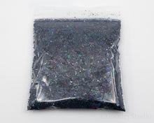 Load image into Gallery viewer, Galaxy Black Chunky Shapes Mix Holographic Glitter
