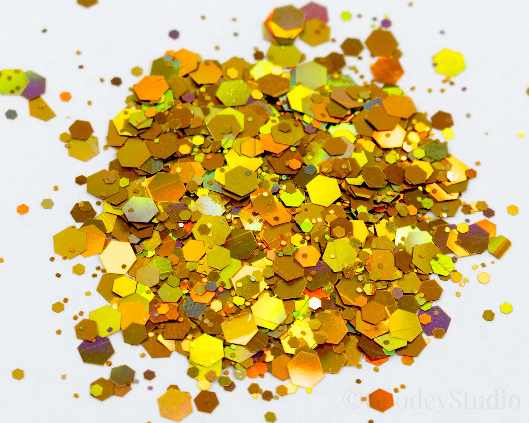 Gold Rush Chunky Mix Holographic Glitter