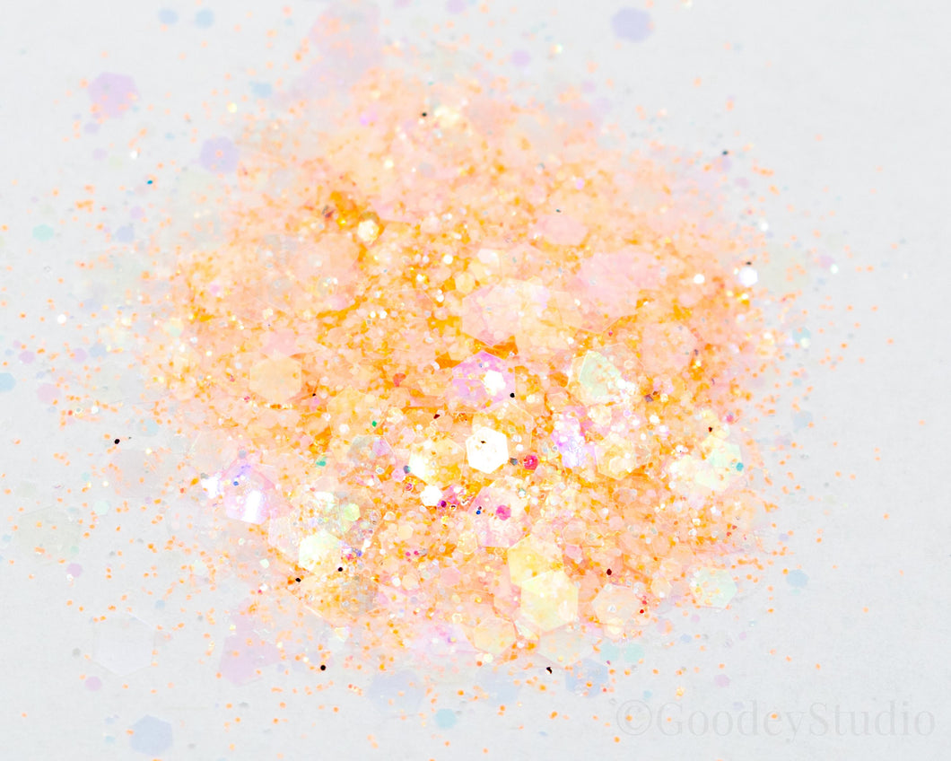 Orange Opal Chunky Iridescent Glitter