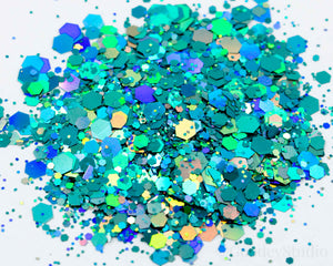 Timeless Teal Chunky Mix Holographic Glitter