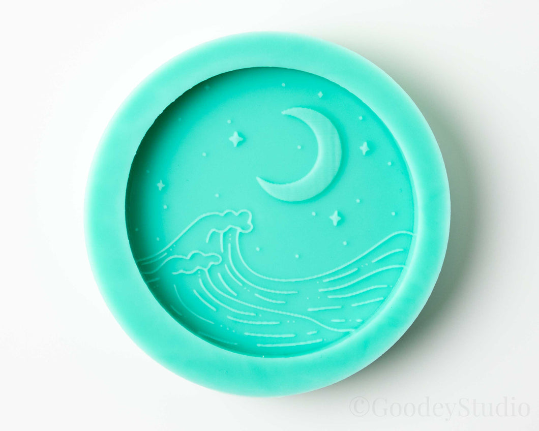 Crescent Moon Above Wave Mold